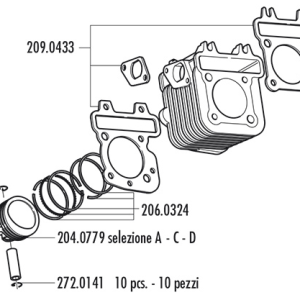Cilinder Polini 49,0mm | Piaggio 4T 2V